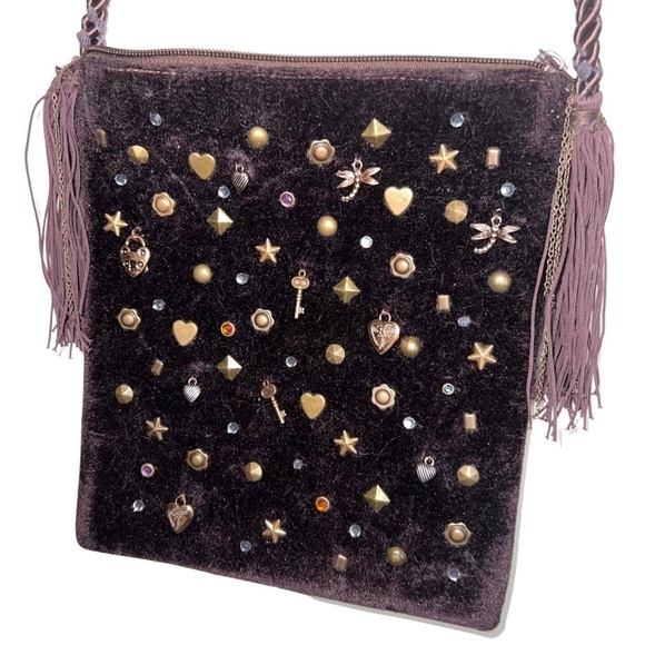 Capelli Brown Shoulder Bag with Jewels and Charms - Picture 3 of 14